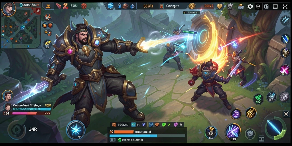 Gameplay intensif dalam 34R, pertarungan seru dan strategi tim.