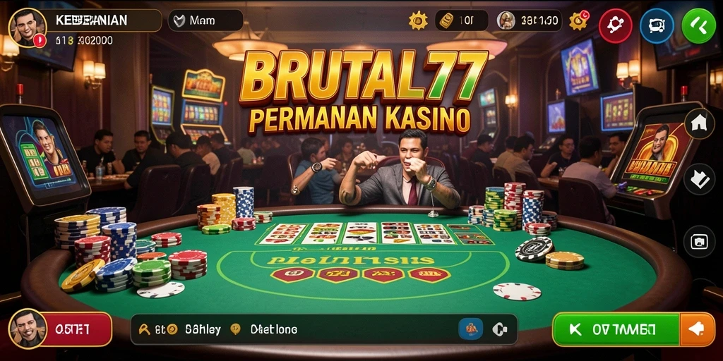 Screenshot BRUTAL77 menampilkan gameplay kasino yang mengasyikkan.