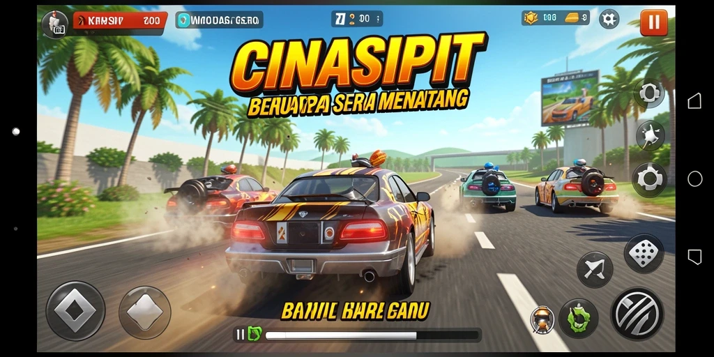 Tangkap momen seru balapan dalam gameplay CINASIPIT.
