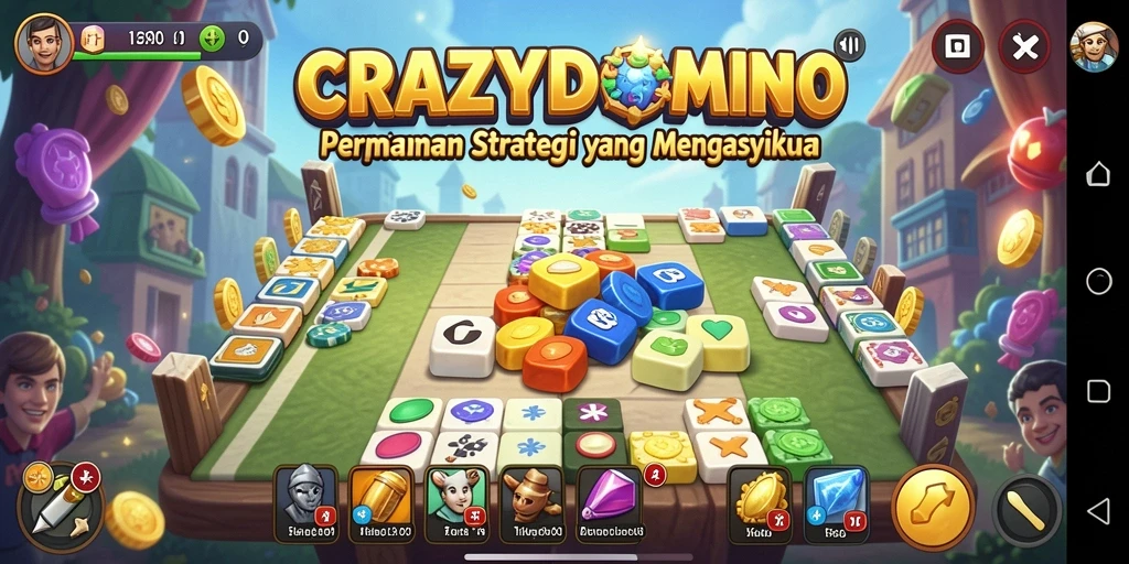 Tampilan menarik dari gameplay CRAZYDOMINO yang menantang.