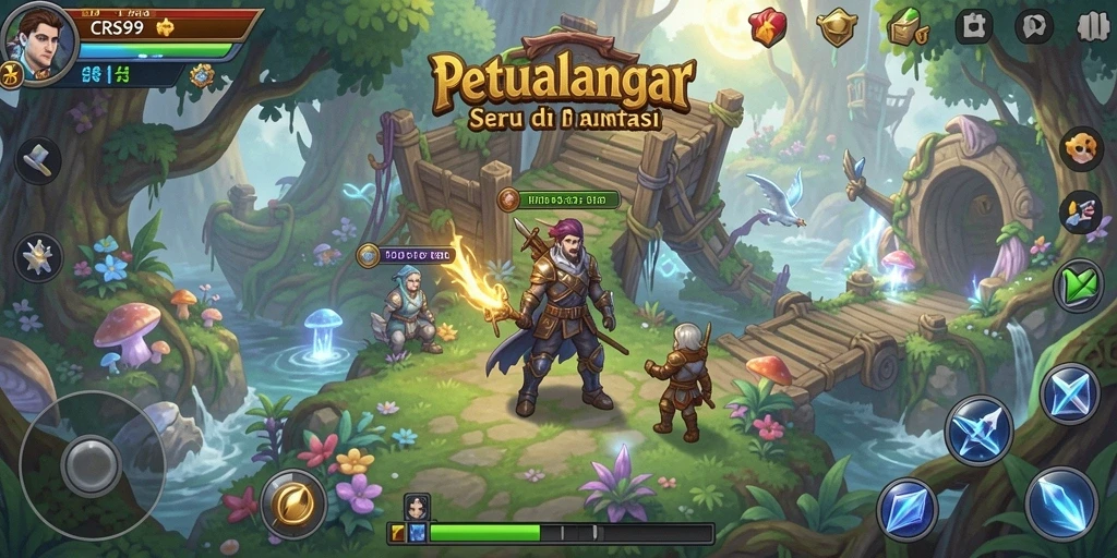 Gameplay seru di dunia petualangan CRS99 yang memukau.