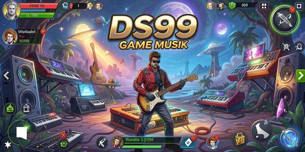 Tampilan gameplay DS99 yang penuh semangat dan musik.