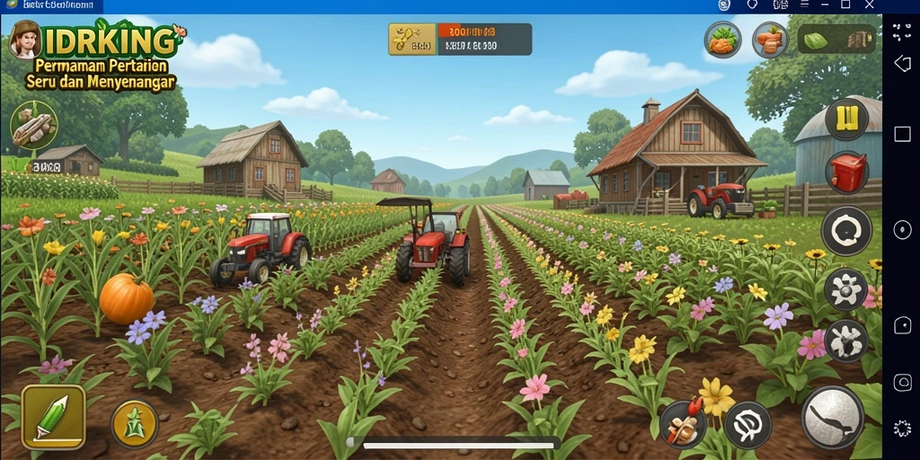 Gameplay menarik IDRKING dengan aktivitas pertanian yang seru.