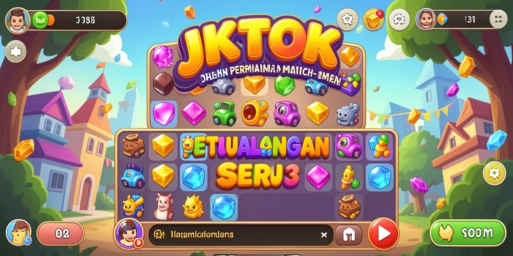 Screenshot menunjukkan momen seru dalam gameplay JKTOK Match-3.