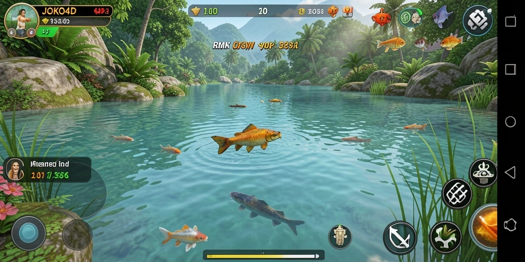 Screenshot gameplay JOKO4D yang menampilkan aksi memancing seru.
