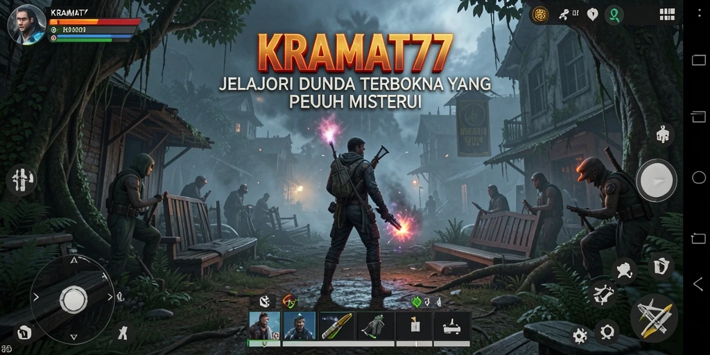 Tampilan gameplay dinamis KRAMAT77 di dunia terbuka.