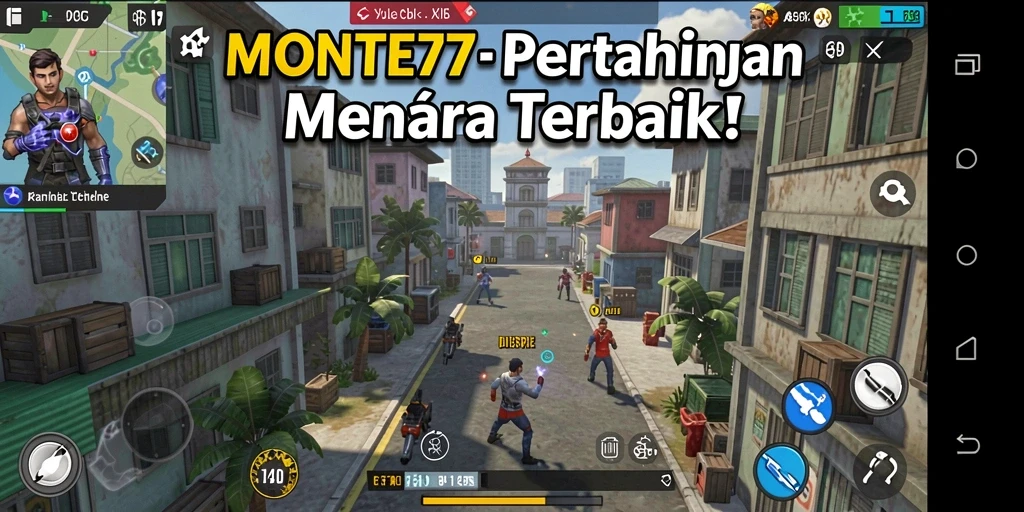 Tangkapan layar gameplay menunjukkan aksi menegangkan di MONTE77.