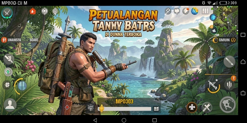 Screenshot MPO303 menampilkan eksplorasi yang menakjubkan di dunia terbuka.