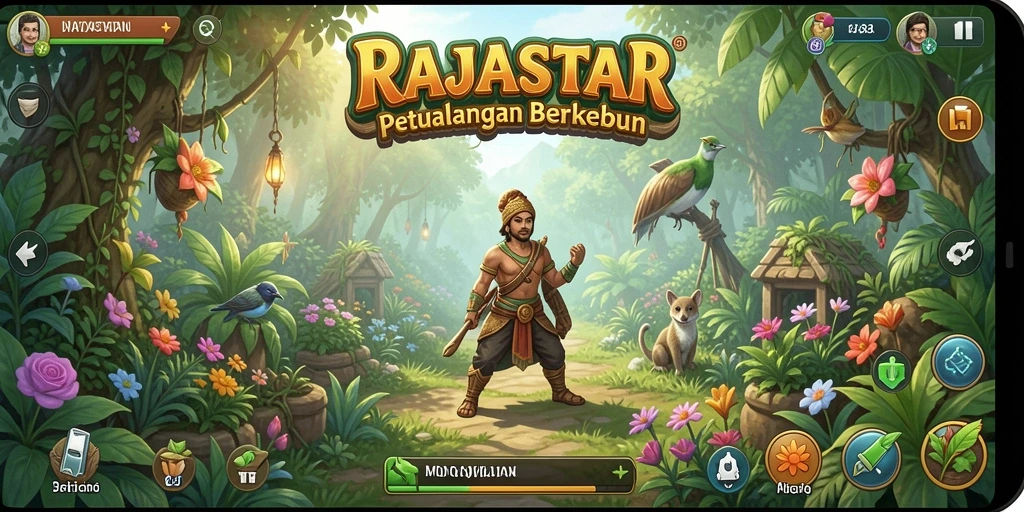 Tampilan gameplay seru dari RAJASTAR di ladang yang subur.