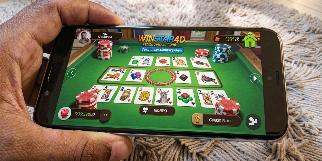 Tampilan gameplay Gaple yang seru di WINSTAR4D.