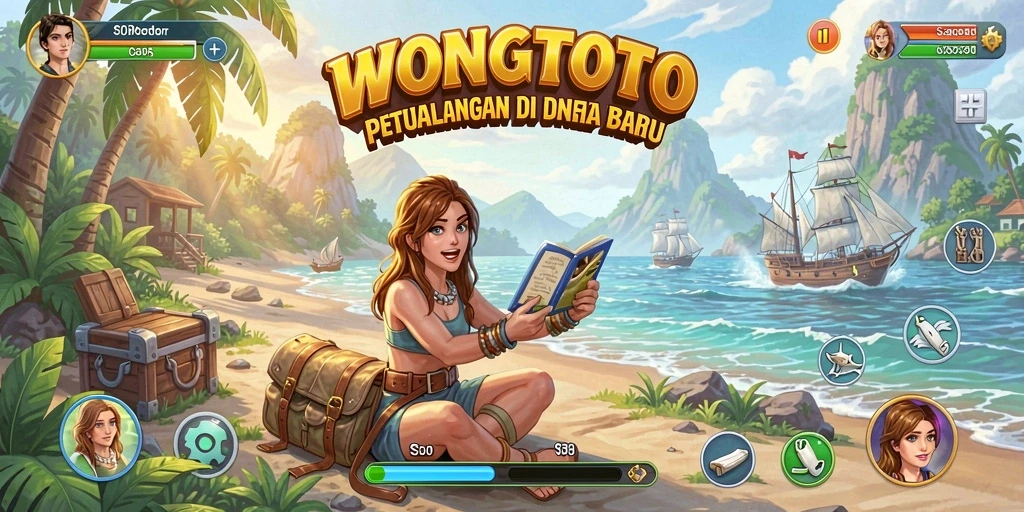 Tangkapan layar WONGTOTO menampilkan aksi petualangan seru yang memukau.