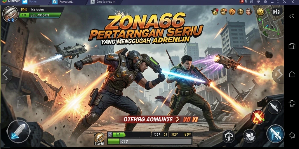Tampilan gameplay ZONA66 yang seru dalam pertarungan Fighting.